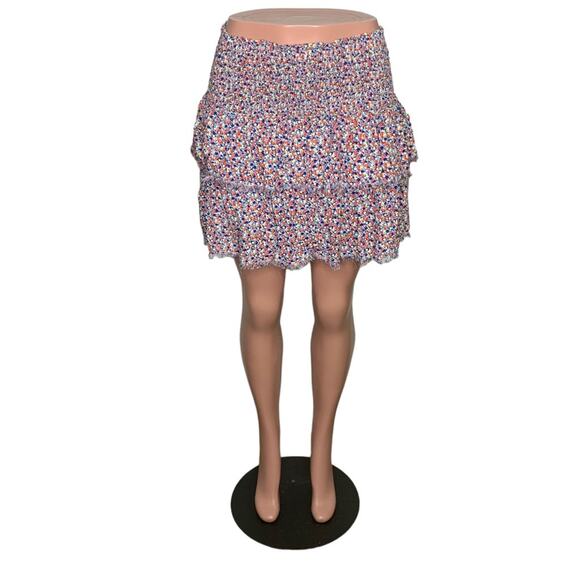 Aerie Mini Ruffles Skirt Floral Print Multicolor Elastic on Waist Size S - Picture 1 of 10